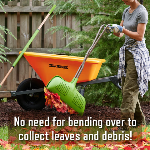 AMES Leaf Grabber Rake with Steel Handles offers durability during outdoor cleanup