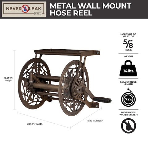 AMES NeverLeak decorative pattern keeps hoses organized with a stylish garden addition