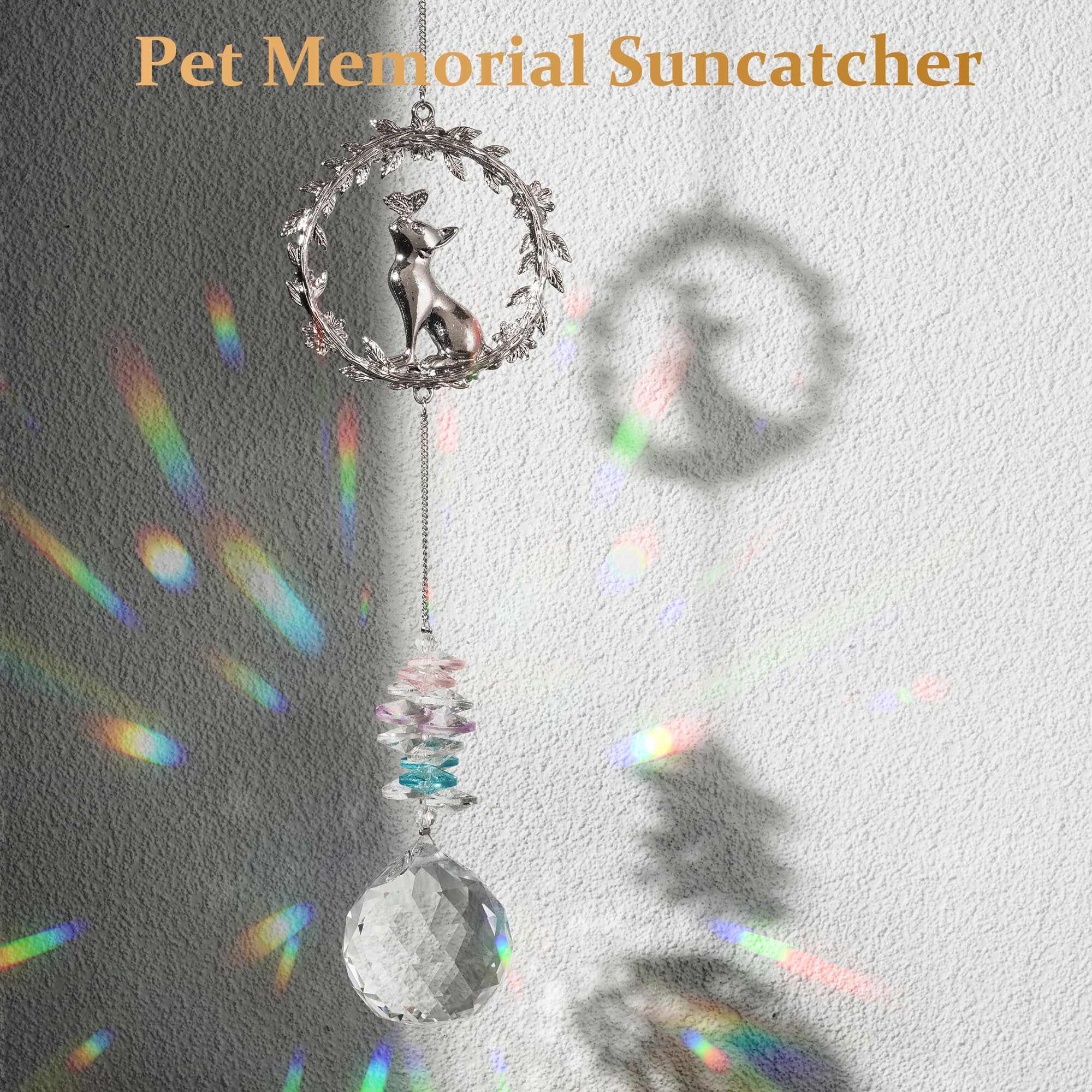 AMETHUARTZ 40mm crystal ball sun catcher refracting rainbow rays in sunlight
