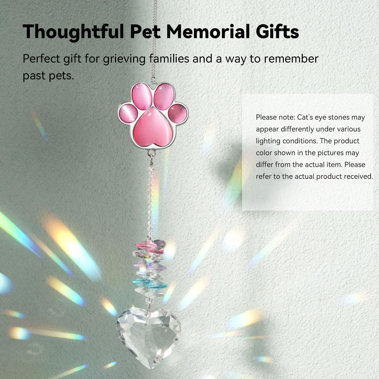 AMETHUARTZ sunlit window display creates gentle rainbows
