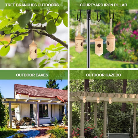 AMFUN garden decor hummingbird house fits porch balcony or tree for inviting birds