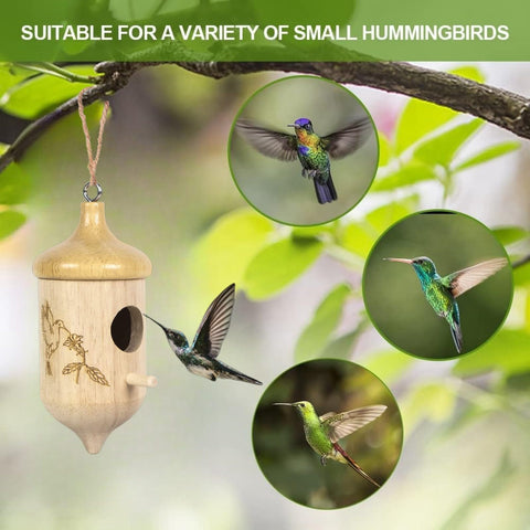 AMFUN acorn-flowers hummingbird houses 3-pack display provides natural shelter and garden appeal