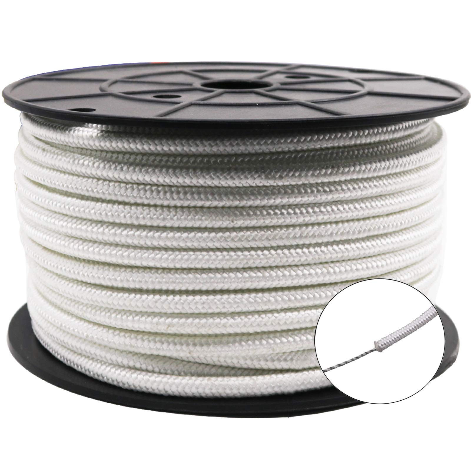Amgate flagpole rope with steel core center for durable halyard use