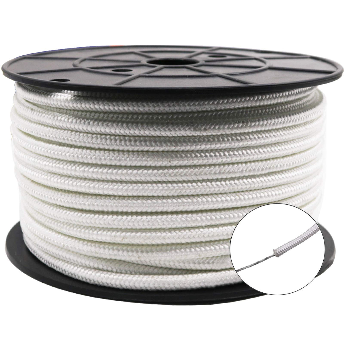 Amgate flagpole rope with steel core center for durable halyard use