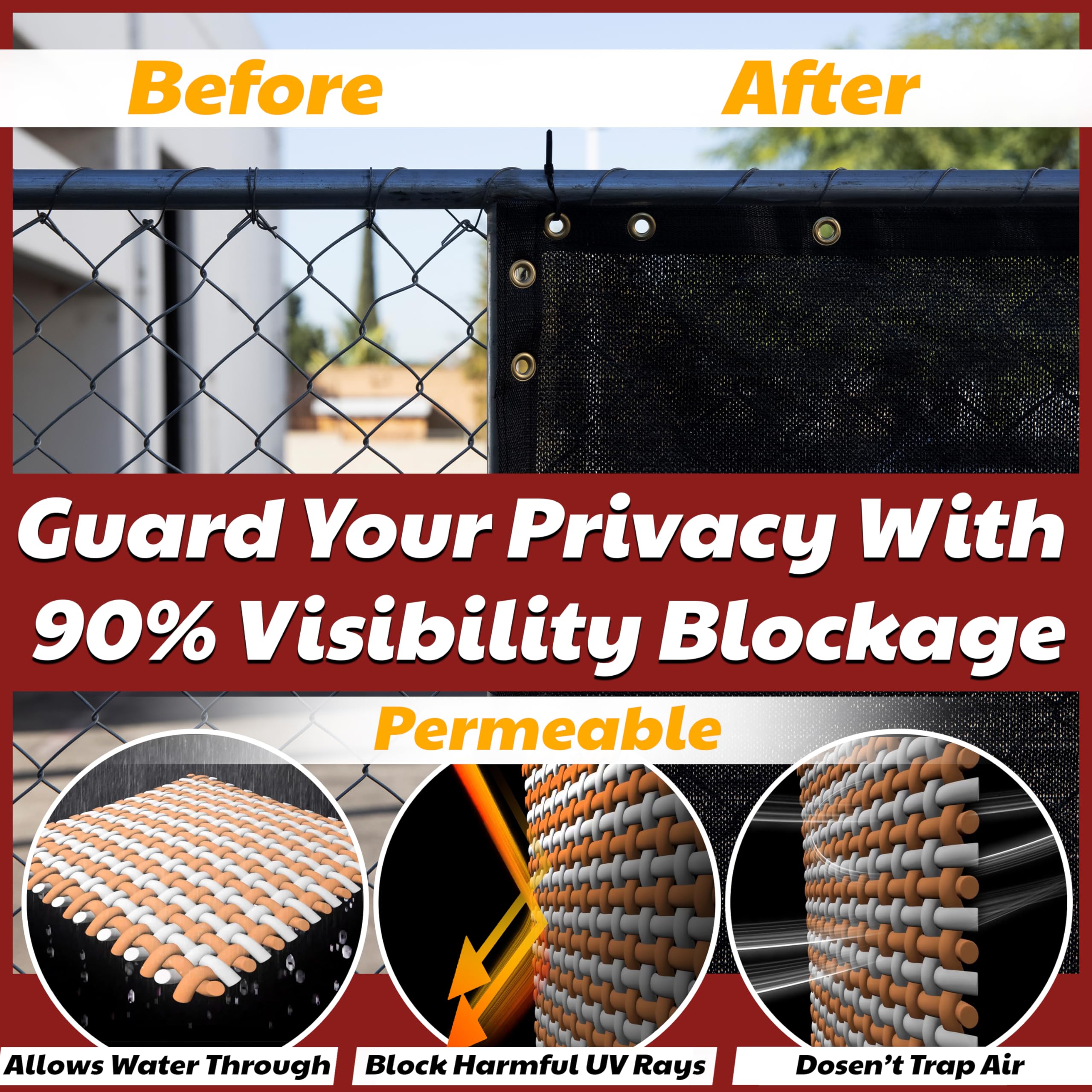 Amgo windbreak setup along a fence protecting garden space from wind