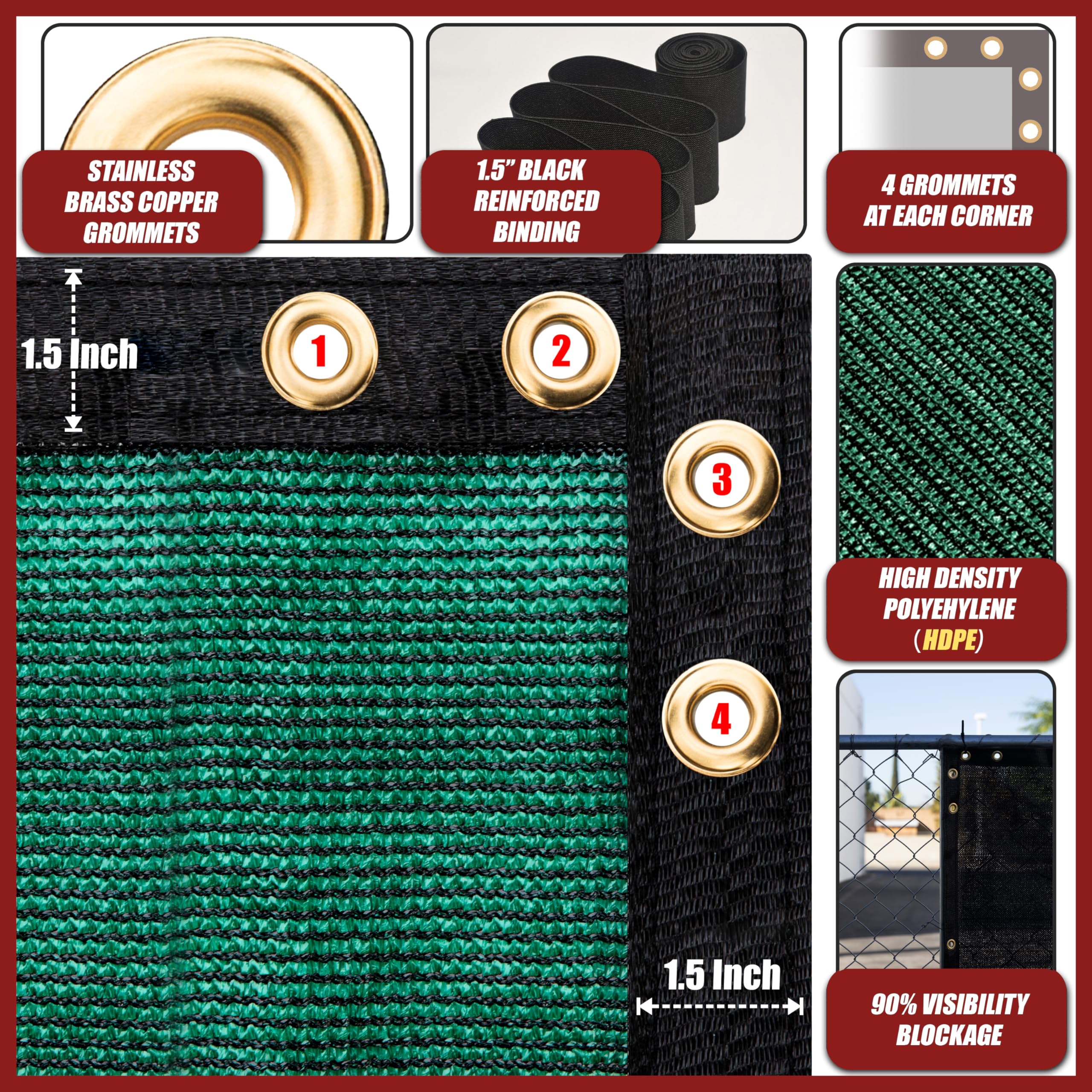Amgo Green 3-year outdoor durability for long-term privacy.