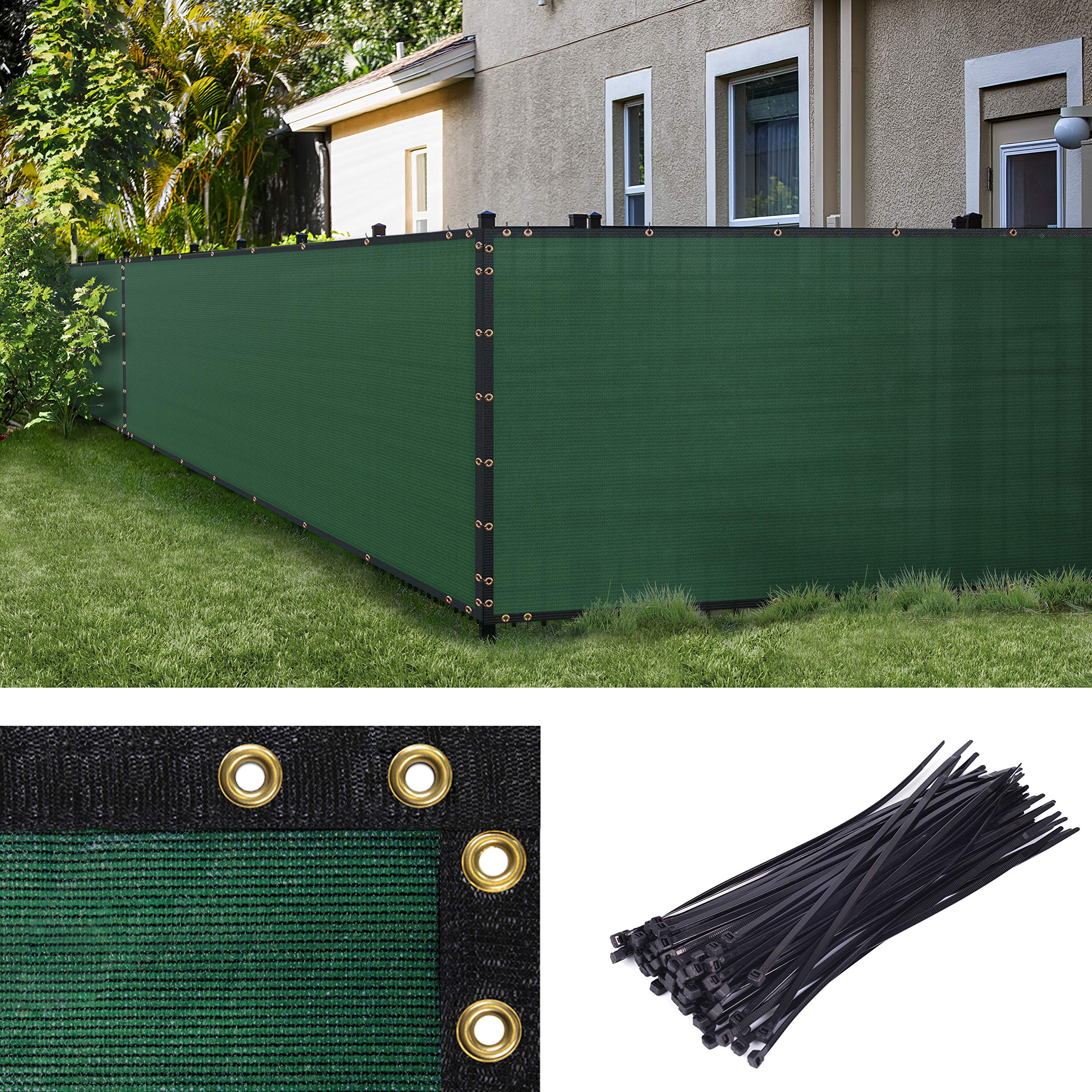 Amgo Green 6x50 fence privacy screen providing privacy at height.