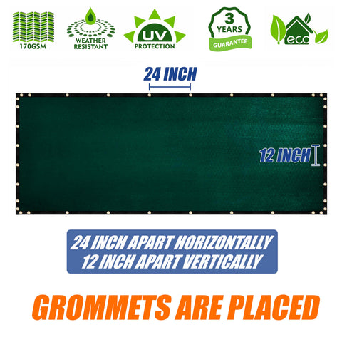 Amgo Green wind and debris protection for fences.