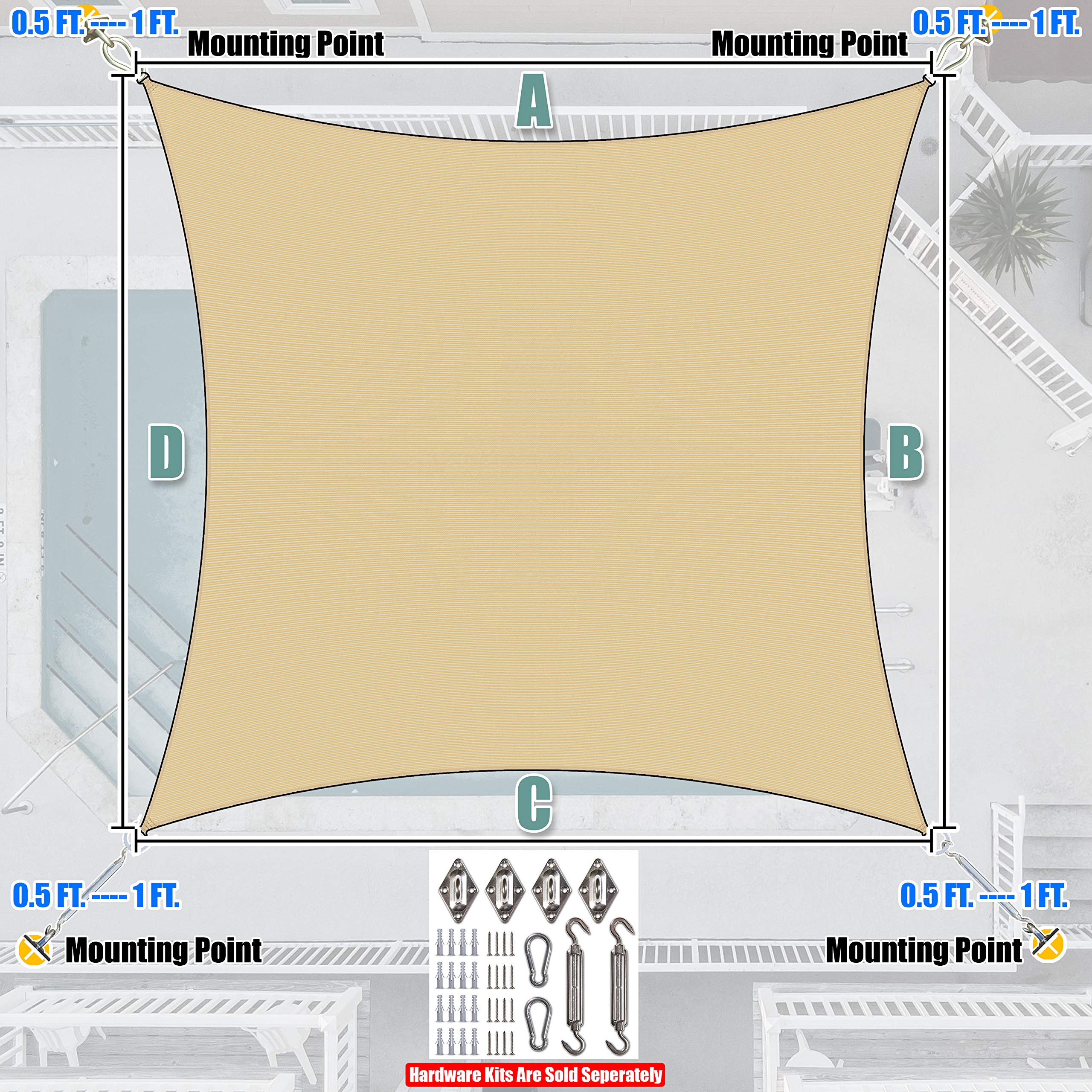 Amgo shade sail is water and air permeable to maintain airflow.