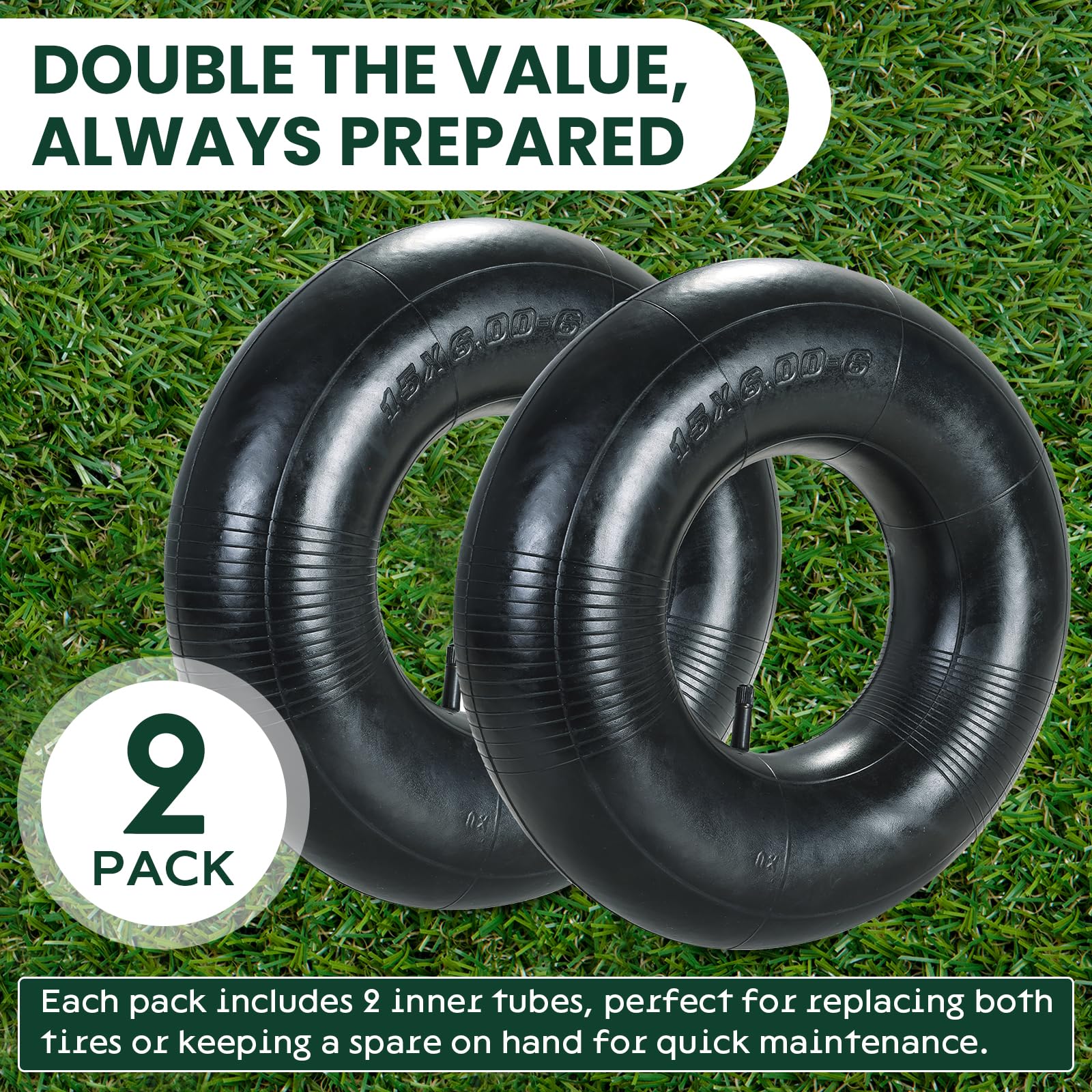 AMGSH golf cart inner tube fits 15x6-6 wheels for smooth mobility