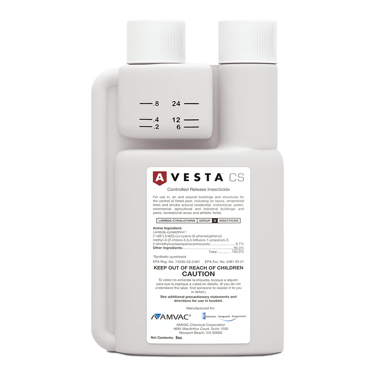 AmGuard Avesta CS 8oz insecticide bottle for indoor/outdoor pest control