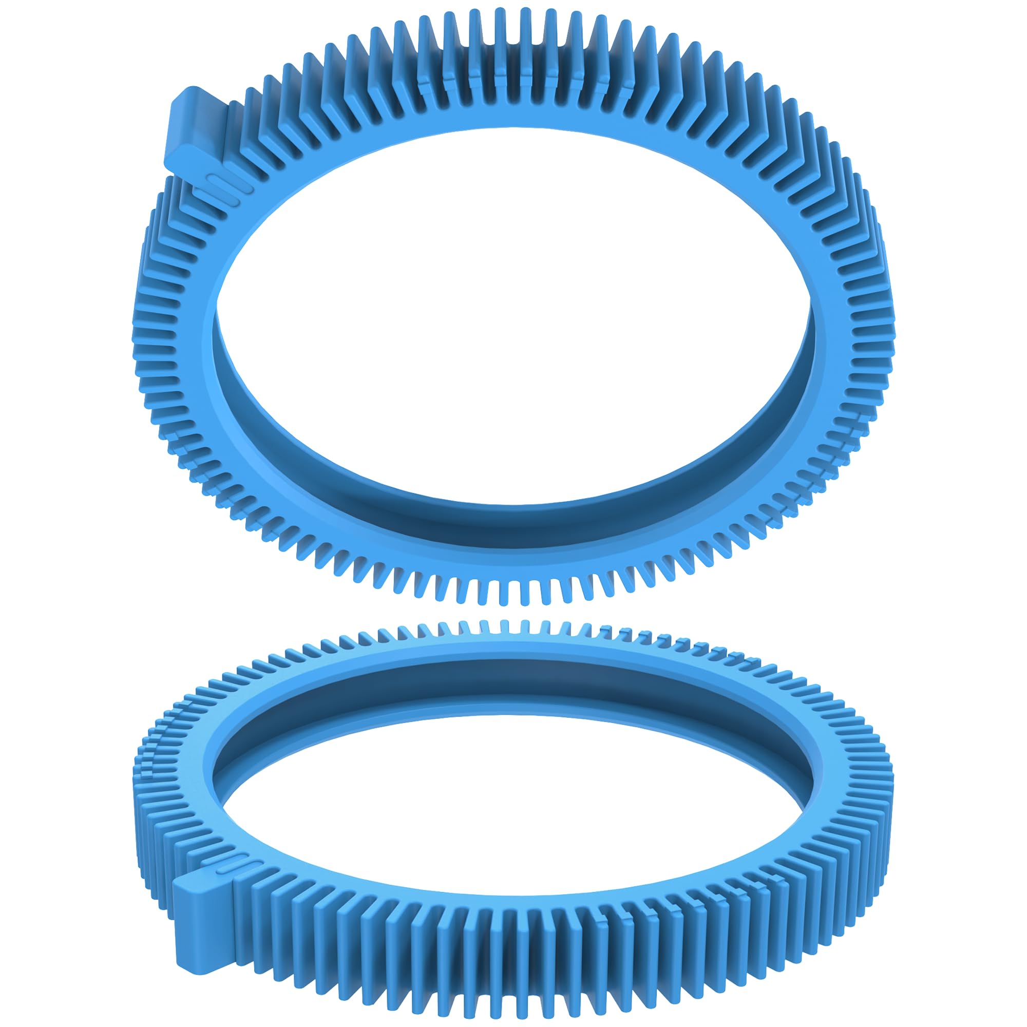 AMI PARTS 2-pack front tires with blue finish and super hump for smoother pool cleaning.