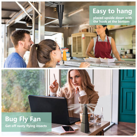 AMIAEDU outdoor dining with fly fan keeps drinks and food fresh.