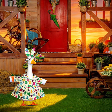 amiatalo Easter-eggs-print-detail embellishes the lawn display