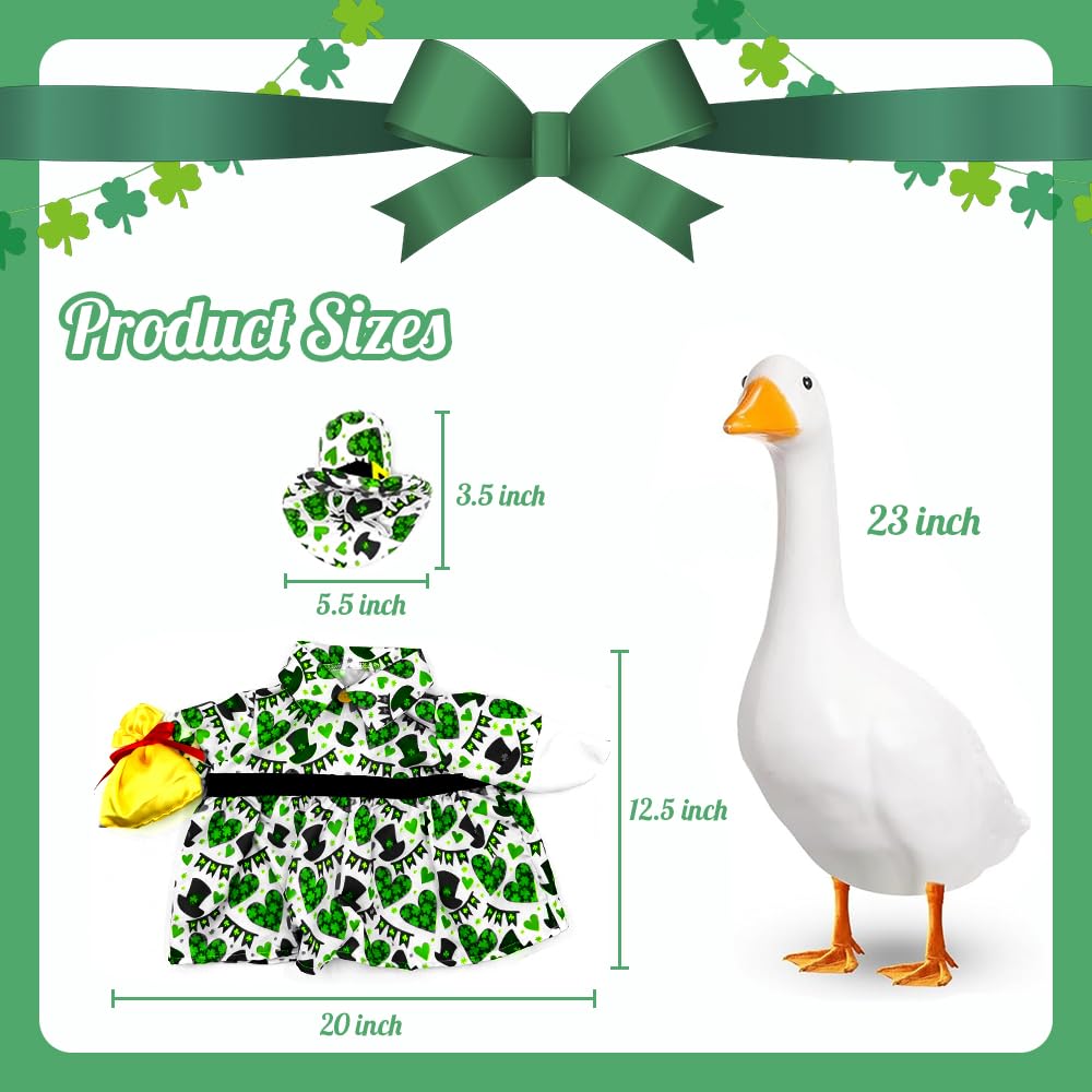 amiatalo St Patrick's Day goose hat completes the festive look for lawn geese