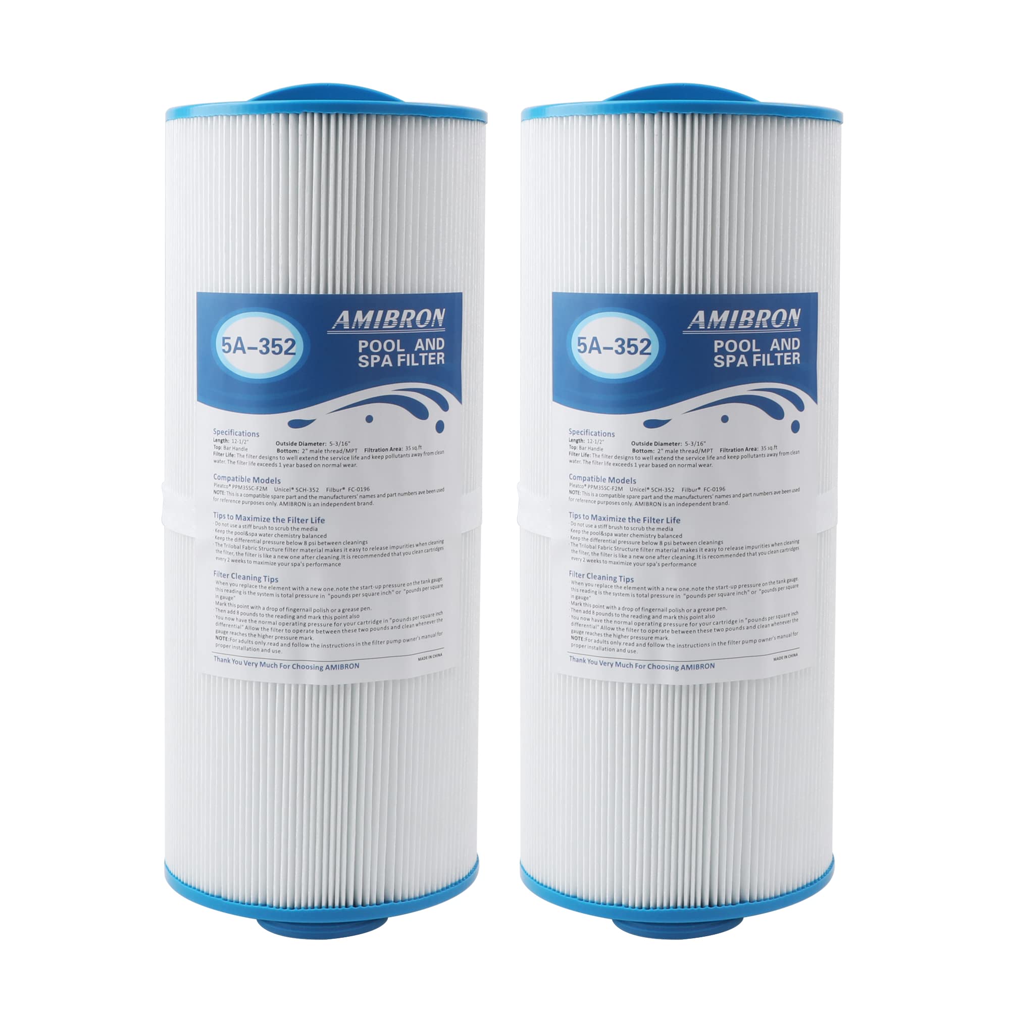 AmiBron 5CH-352 spa filter replacement ready for clear water and easy swap