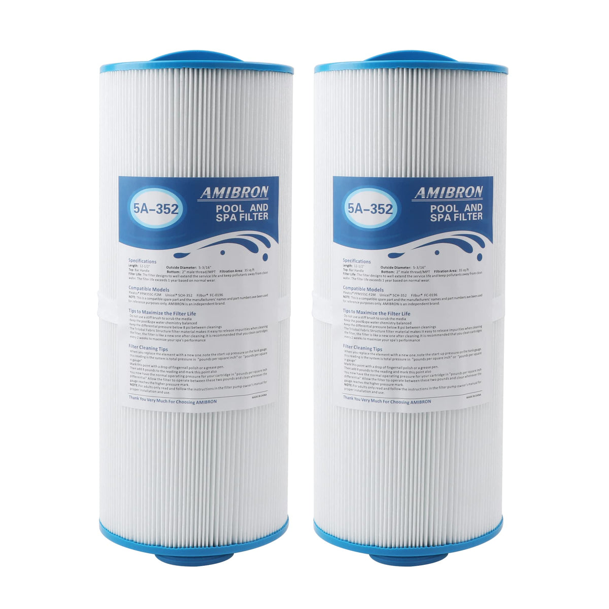 AmiBron 5CH-352 spa filter replacement ready for clear water and easy swap