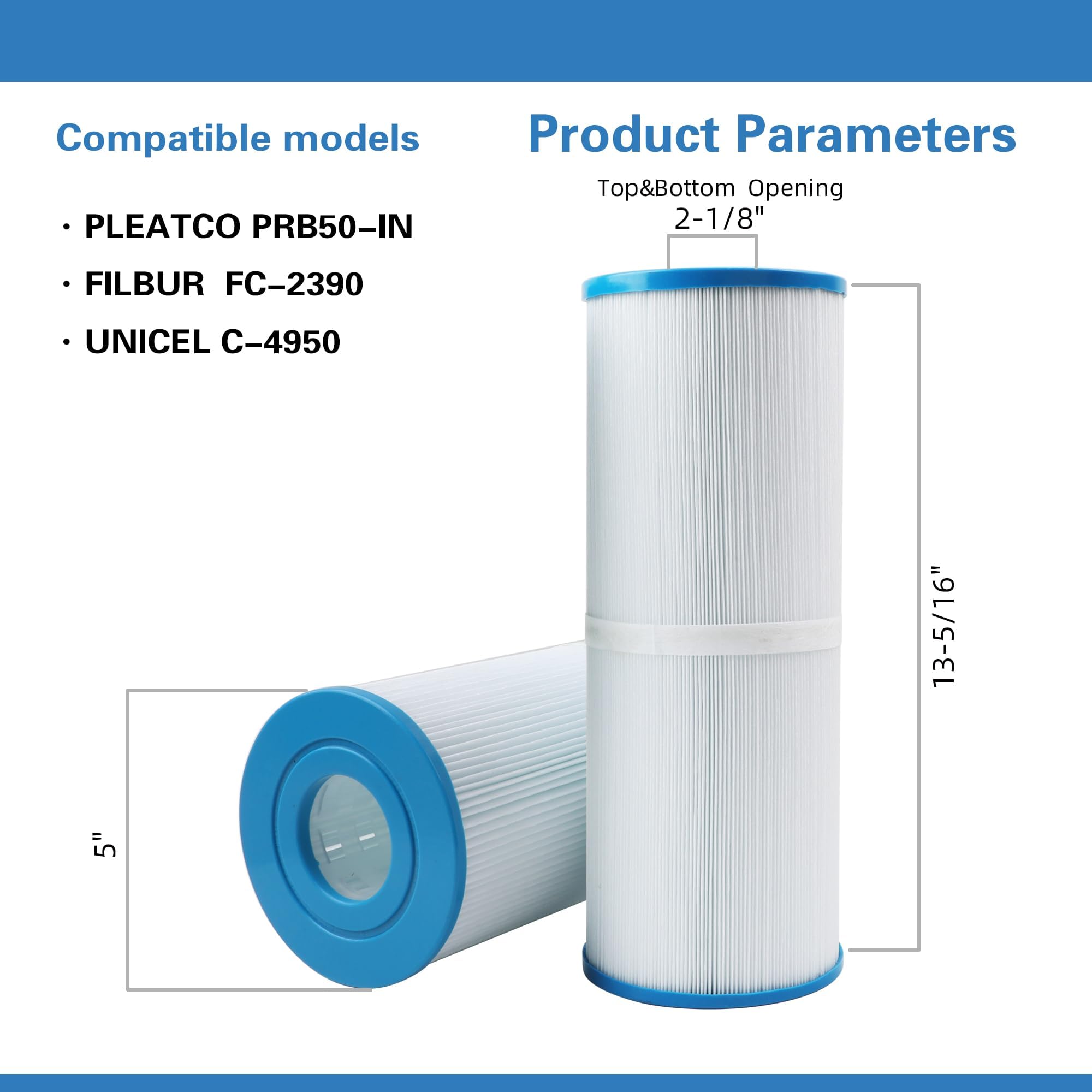 AmiBron C-4950 spa filter side view shows compact design and easy fit.