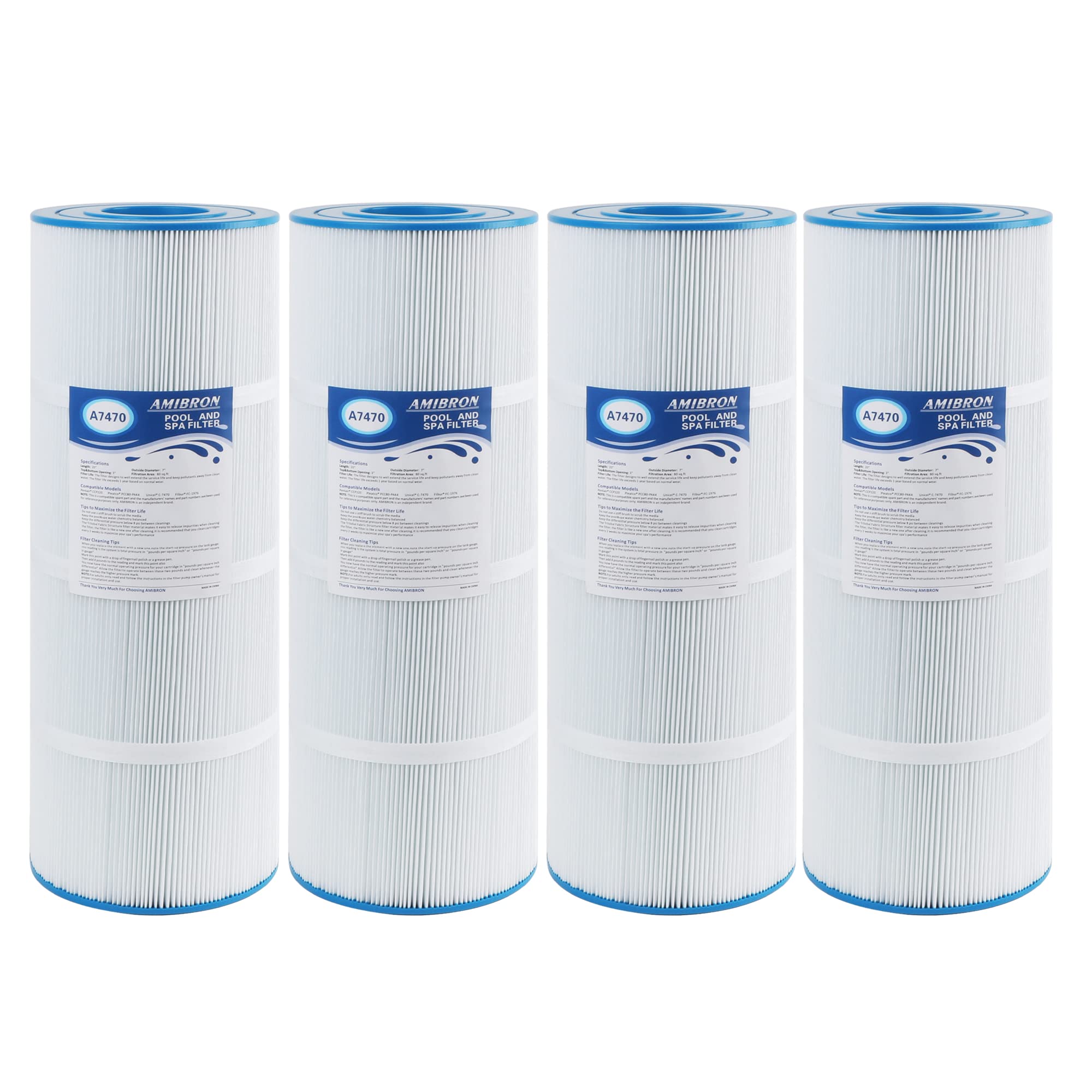 AmiBron C-7470 filter cartridge front view for easy pool maintenance.