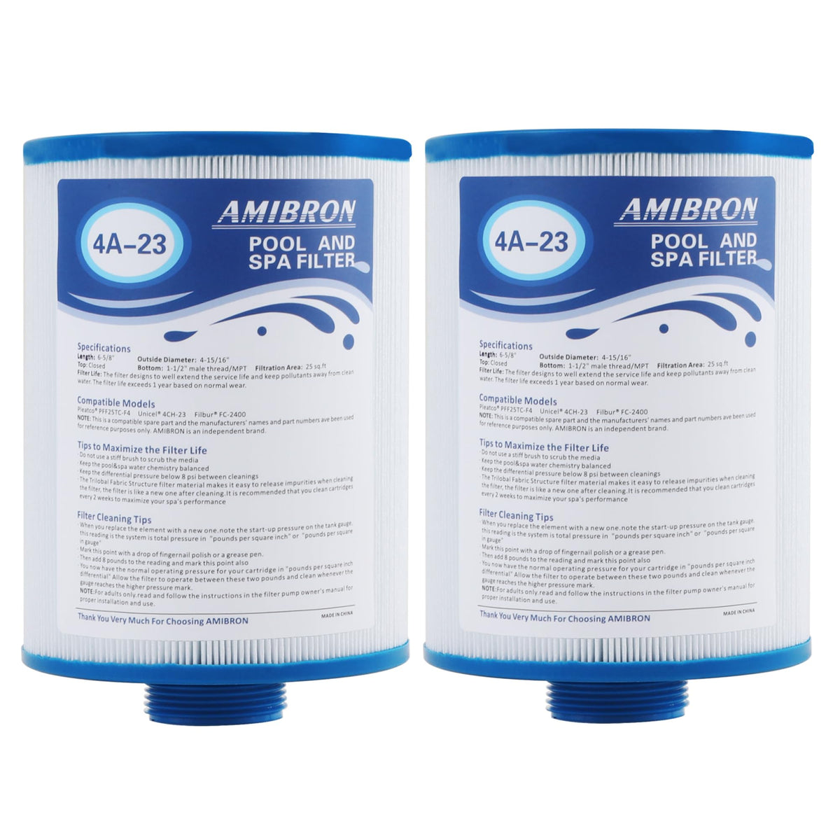 AmiBron Lifesmart 303263 filter closeup showing trilobal fabric for easy cleaning.