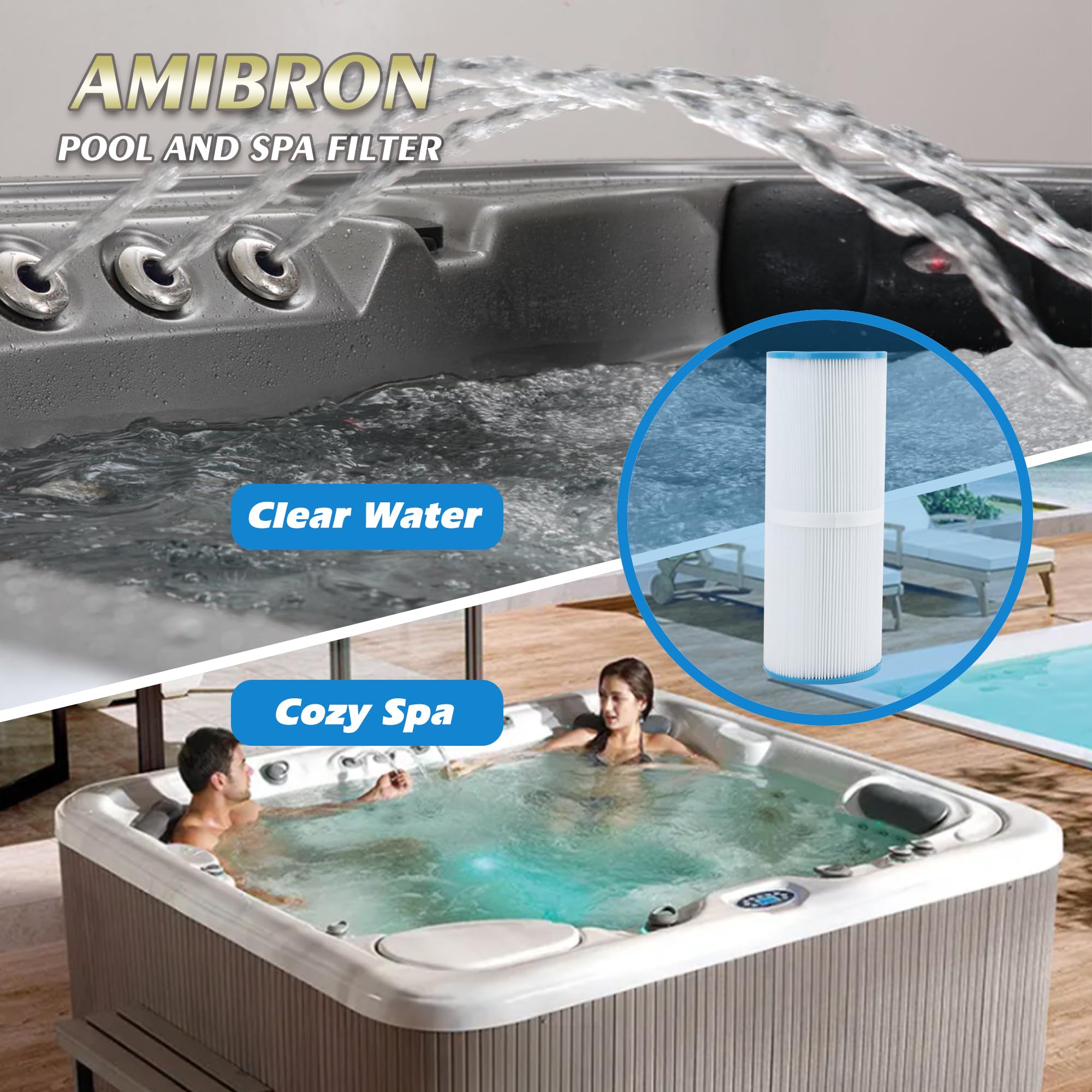 AmiBron PRB25-IN spa filter drop-in 25 sq ft size for simple installation.