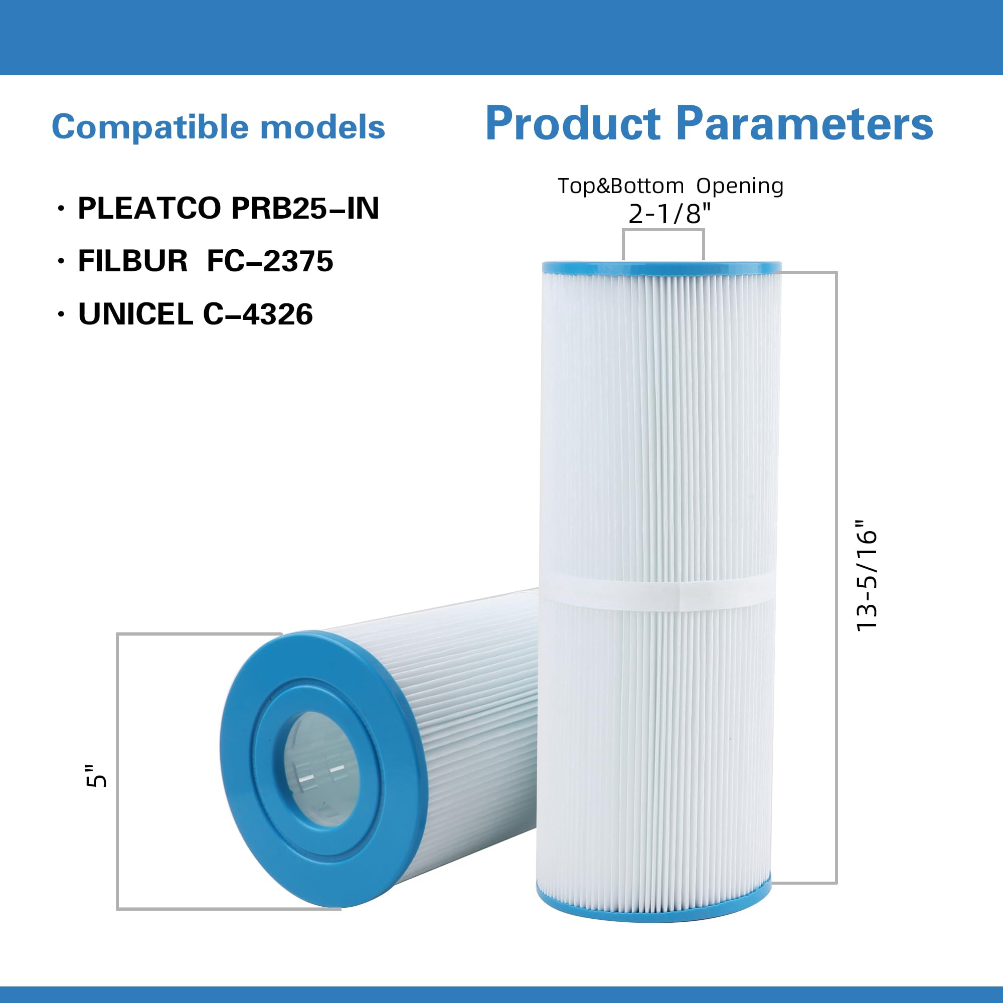 AmiBron PRB25-IN spa filter NSF-certified for safe filtration and clearer water.