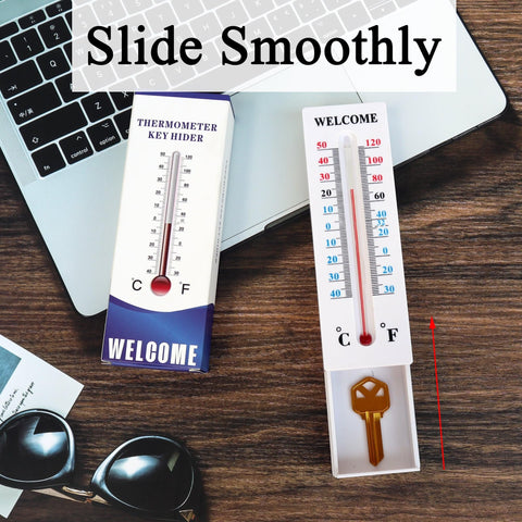 Amikdis thermometer key hider wall mount for outdoor spaces.