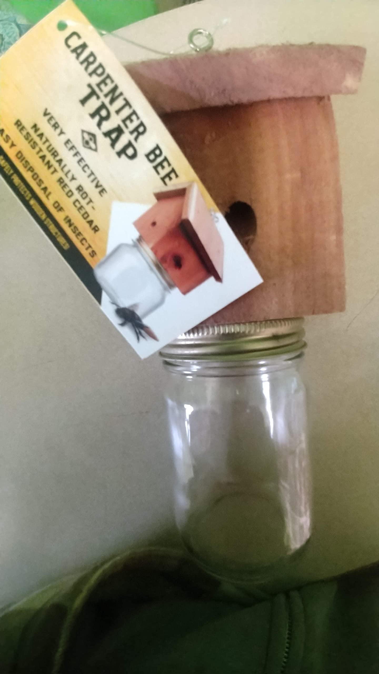 Amish-made cedar trap provides long-lasting outdoor protection against wood pests.
