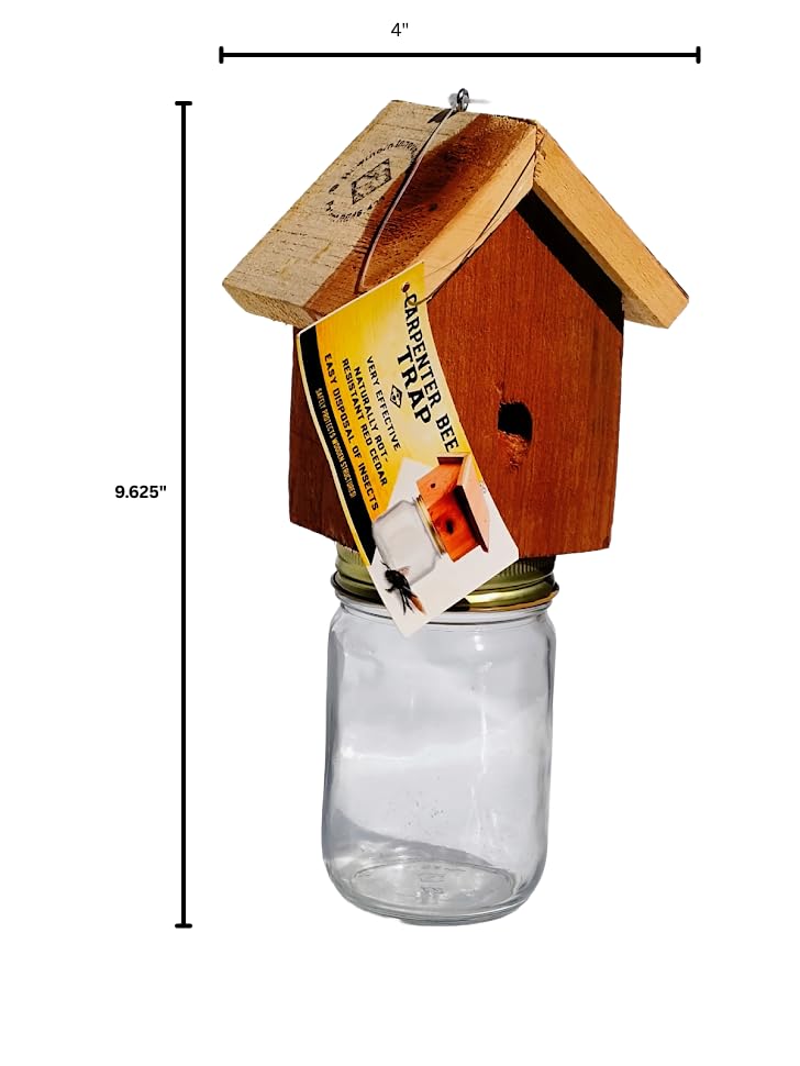 Amish-made trap with prebaited red cedar scent attracts carpenter bees.