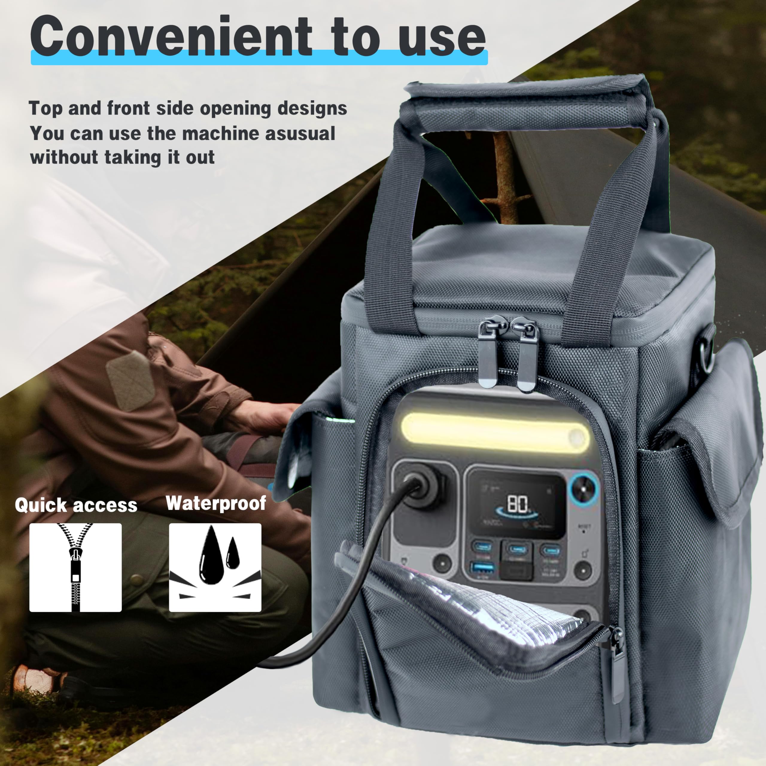 amiumuca SOLIX C300 side pocket for cables and small accessories