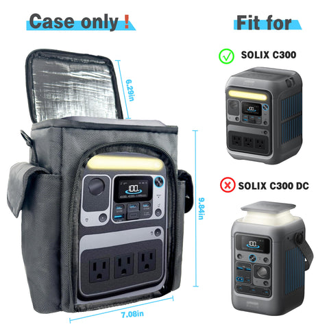 amiumuca SOLIX C300 top zip closure for full access during setup