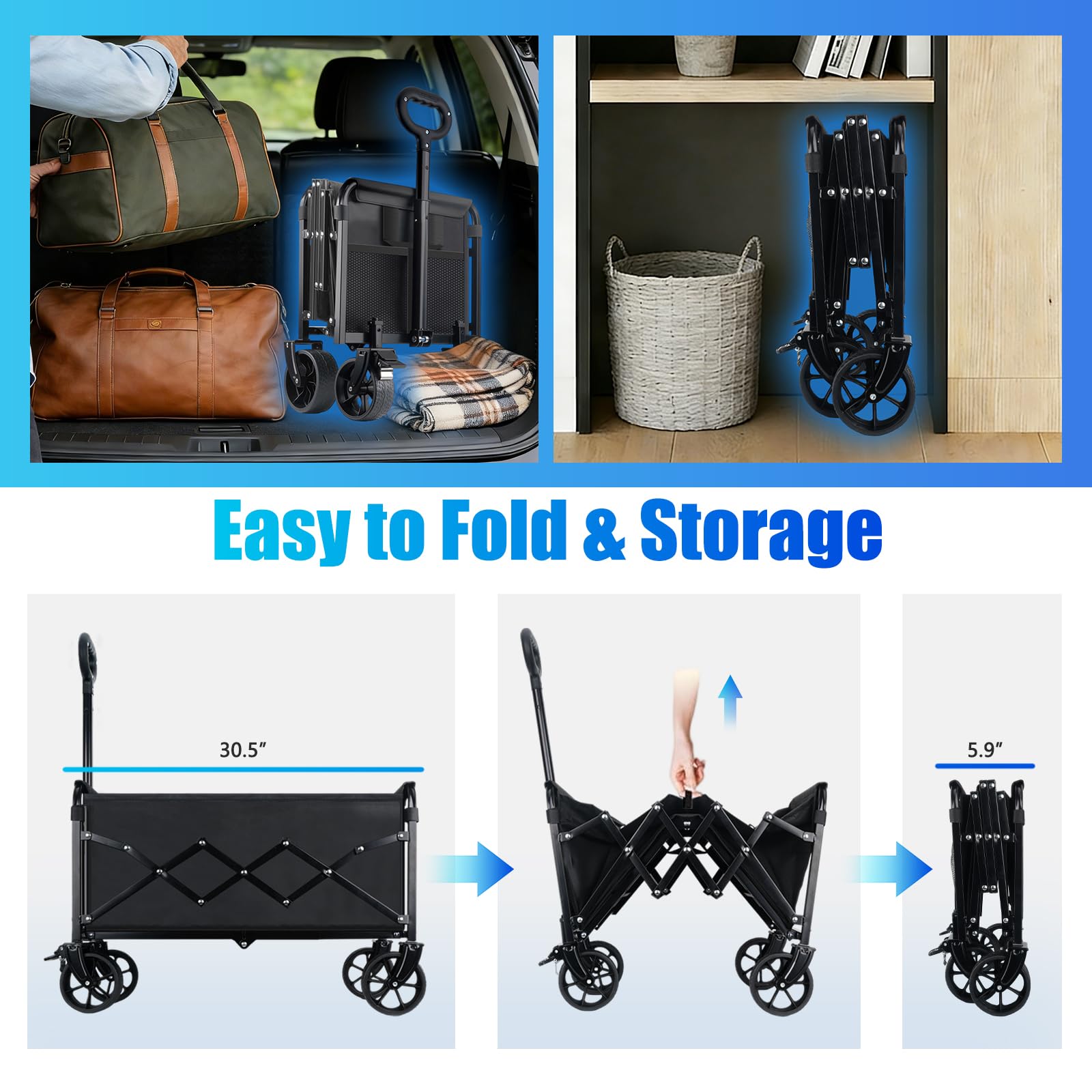 Amkurozo wagon 600D Oxford fabric delivers durability and water resistance.