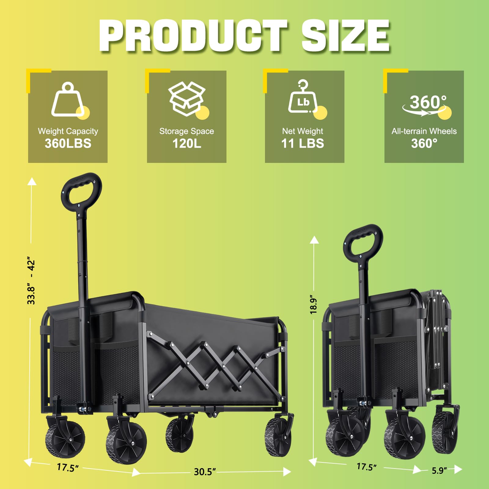 Amkurozo wagon with all-terrain wheels for versatile outdoor movement.