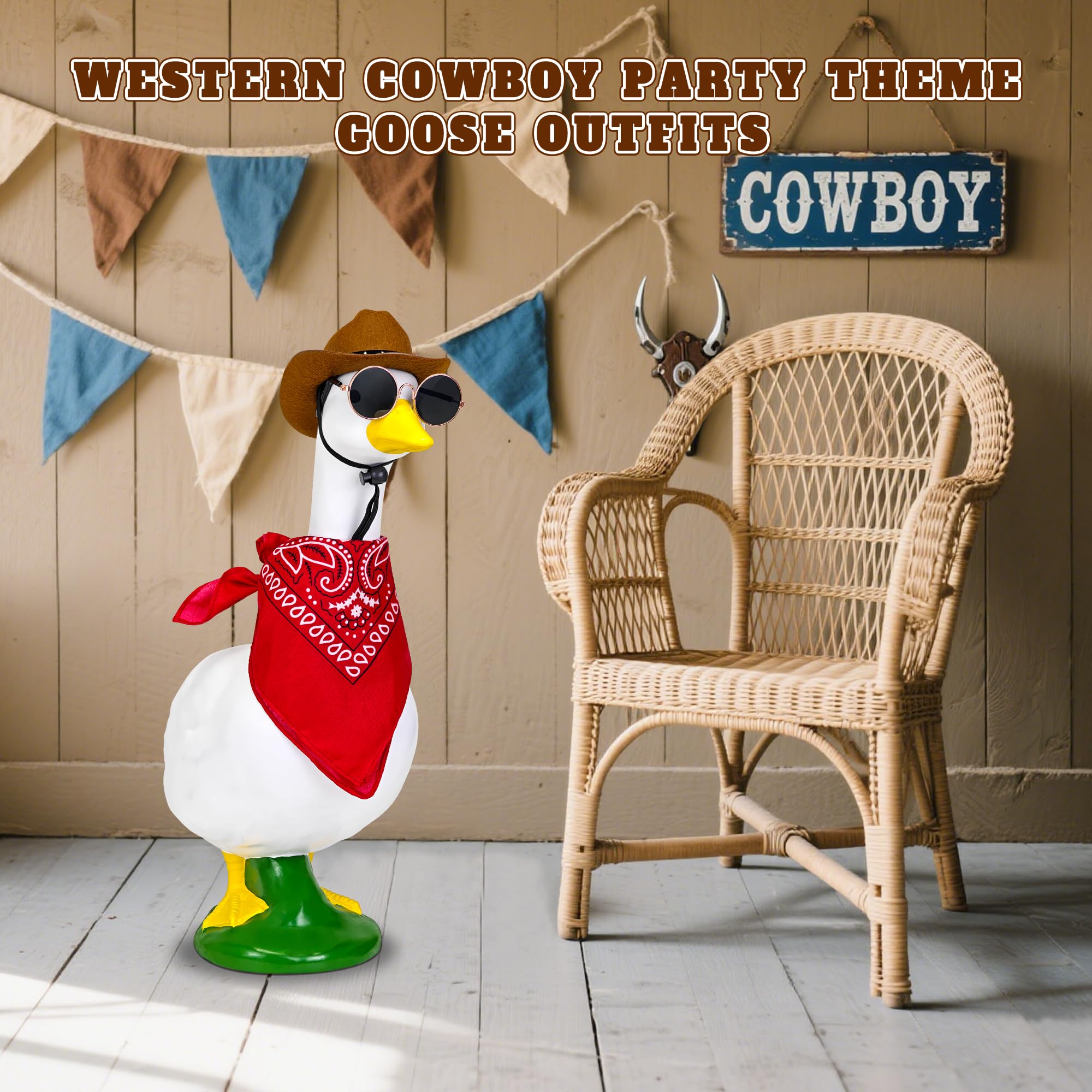 Amlisia adjustable cowboy hat fits standard lawn geese securely