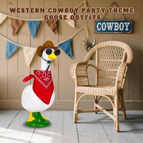 Amlisia adjustable cowboy hat fits standard lawn geese securely