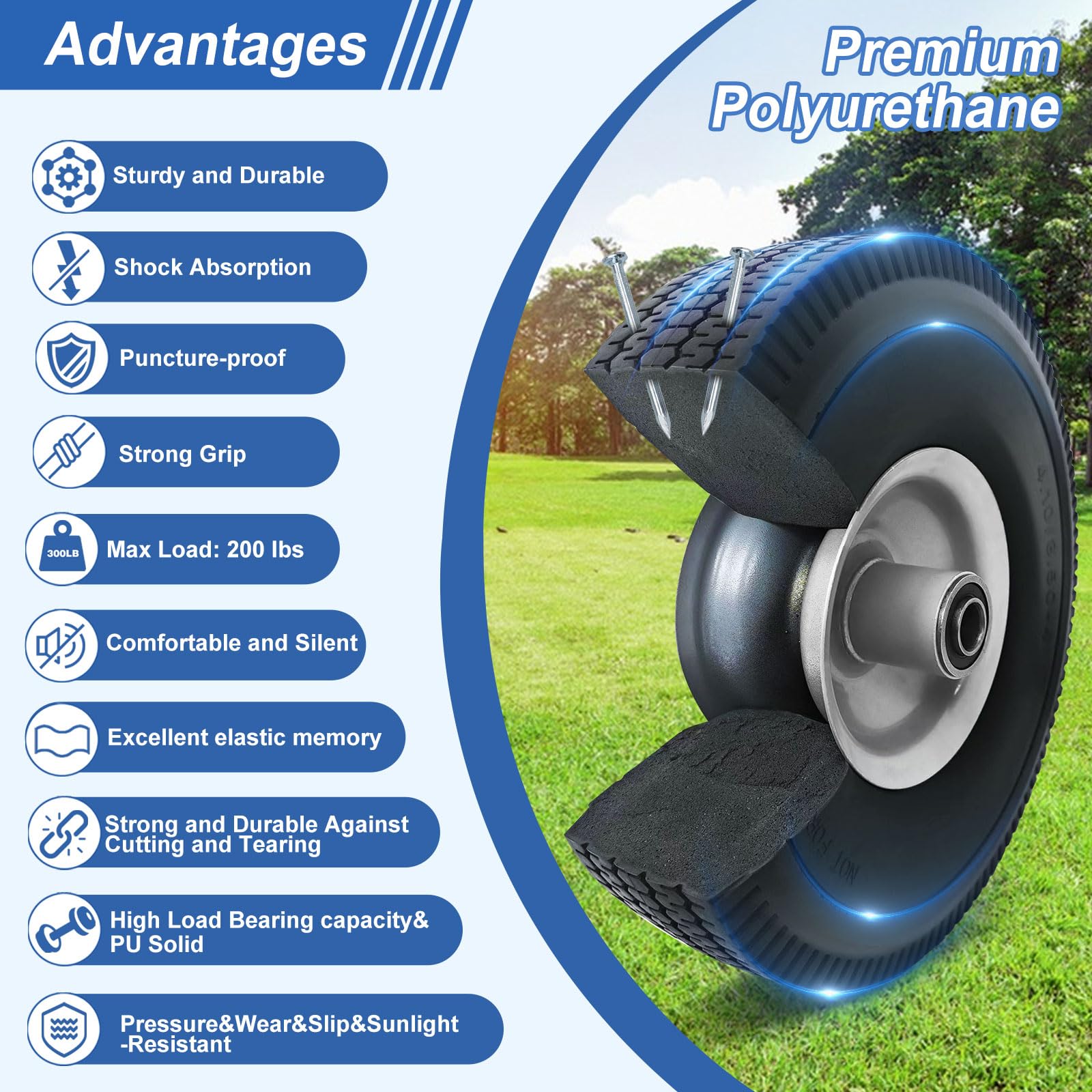 Amllecthy axle bore 5/8 inch fit with hand trucks