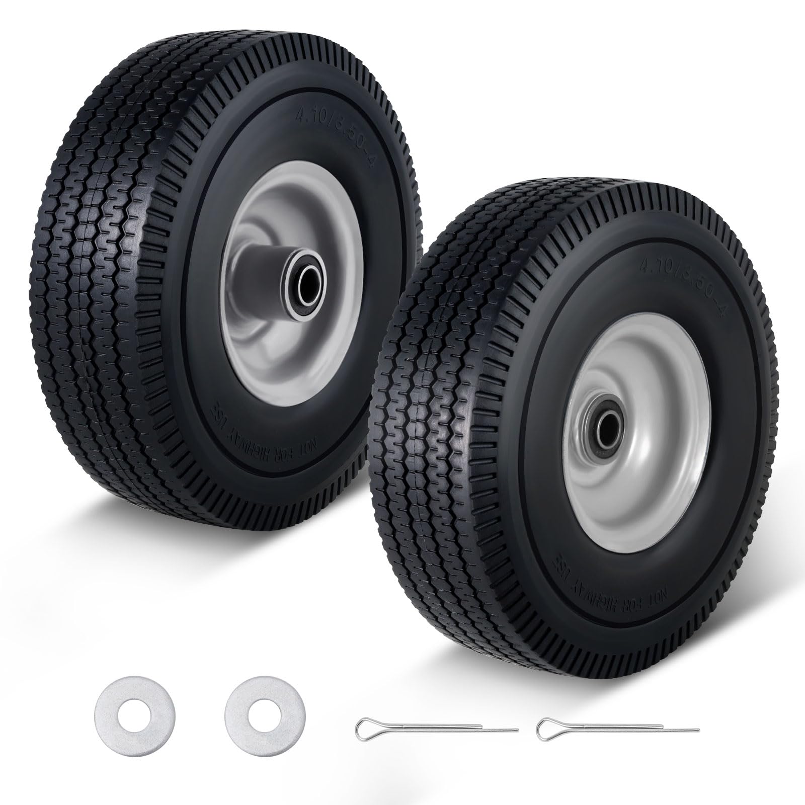 Amllecthy solid PU run-flat tire front view for heavy-duty carts