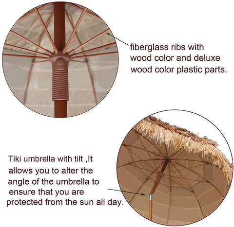 AMMSUN 10-ribs frame offers sturdy support during windy outdoor sessions