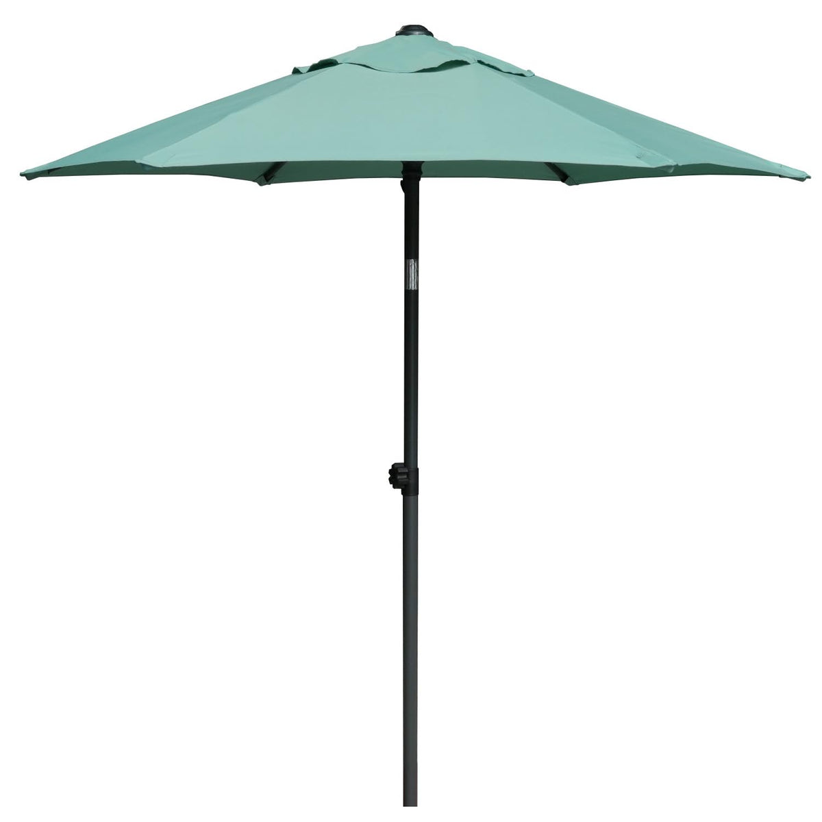 AMMSUN 5-8ft patio umbrella open over a seating area with aqua green canopy for wide shade.