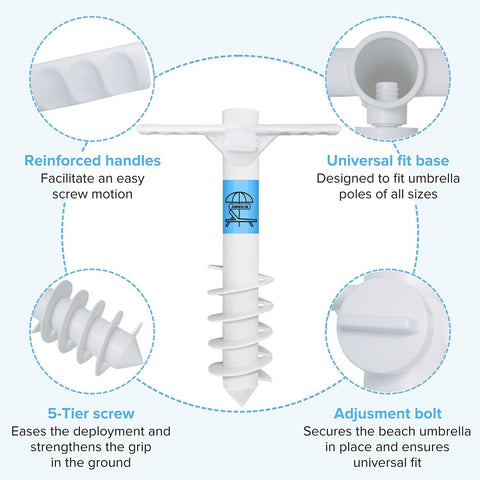 AMMSUN 5-spiral design stabilizes umbrellas against stronger gusts.
