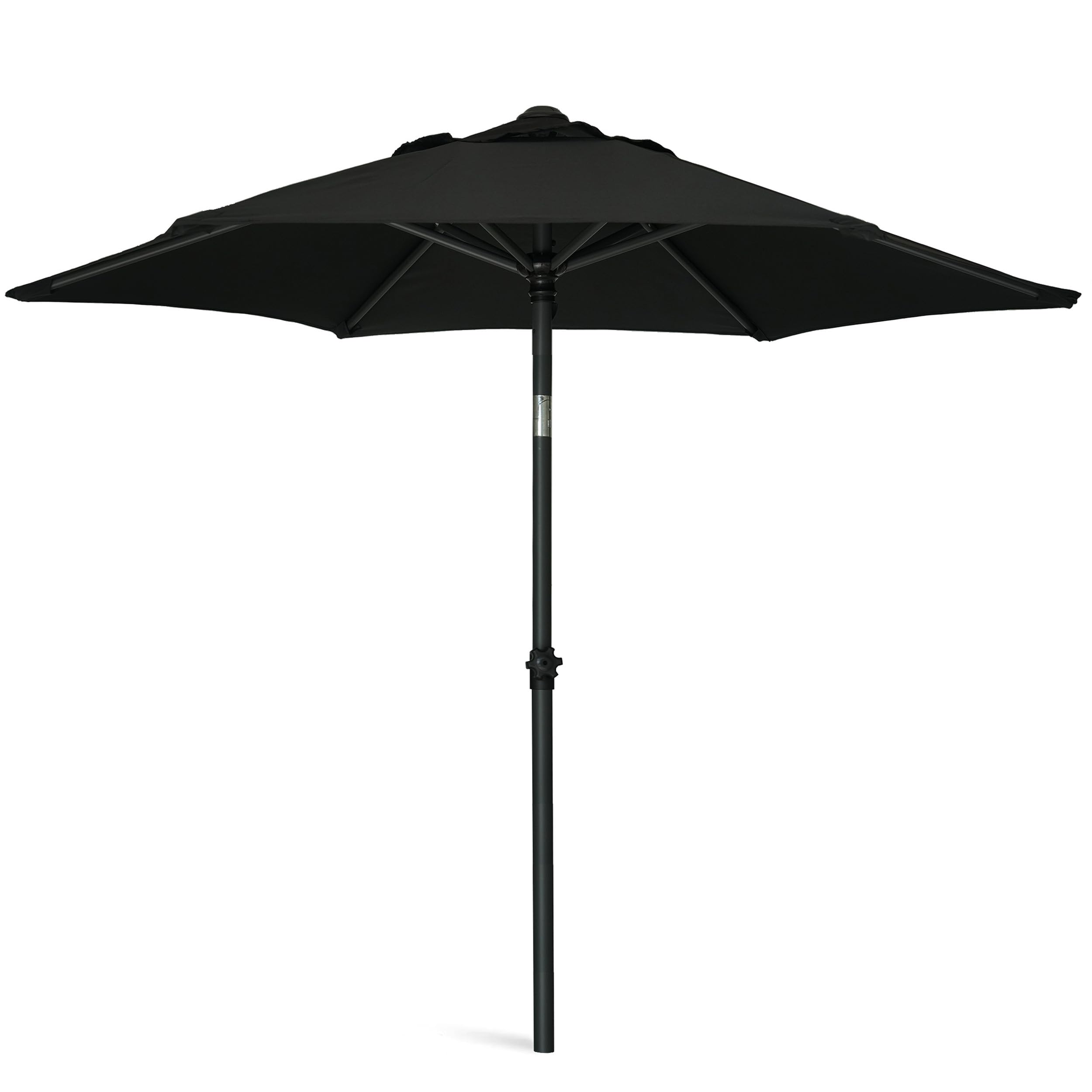 AMMSUN 58ft patio umbrella open for shaded outdoor seating on a sunny deck.