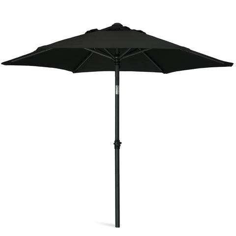 AMMSUN 58ft patio umbrella open for shaded outdoor seating on a sunny deck.