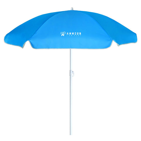 AMMSUN 5ft seaside umbrella assembled for beach use providing quick shade for kids.