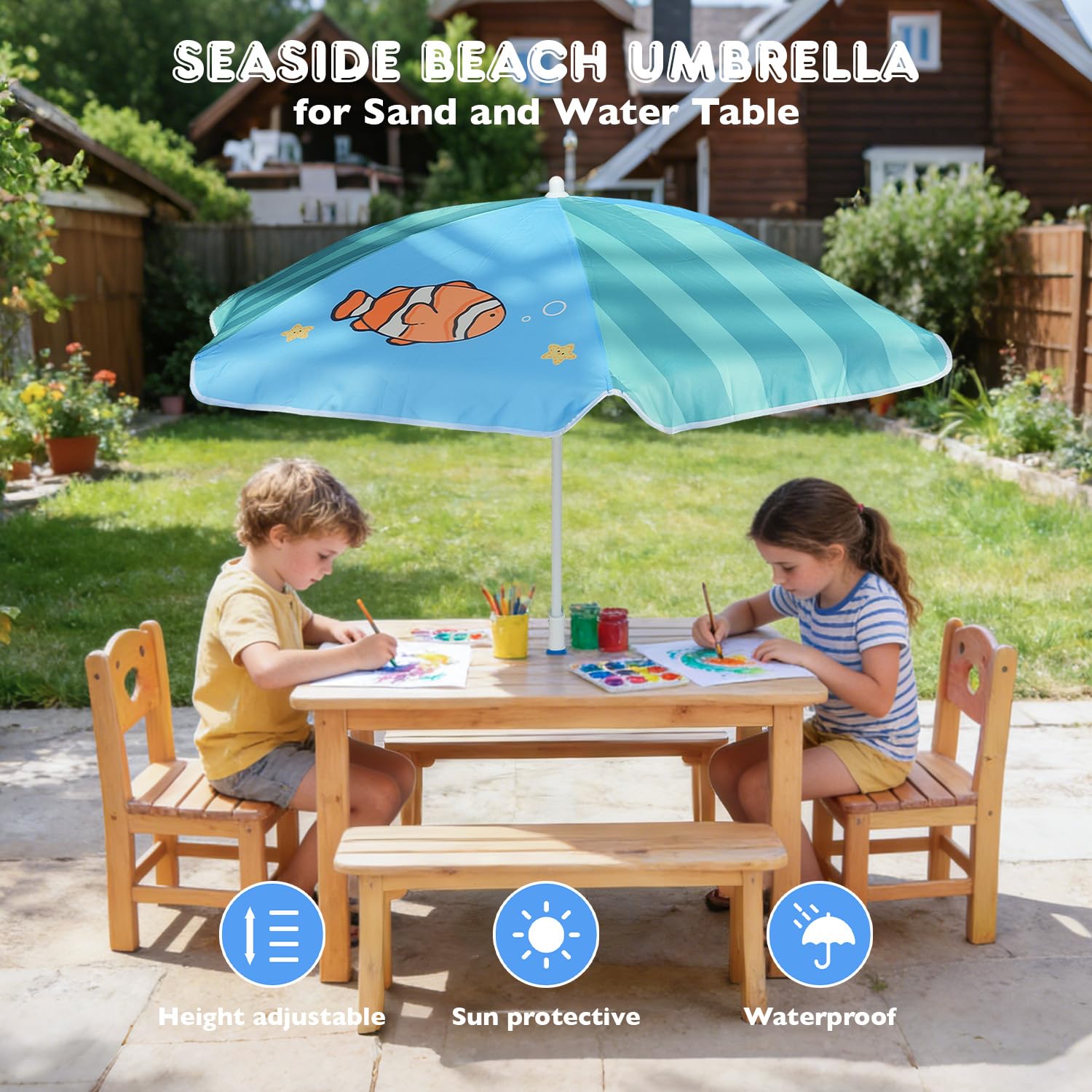 AMMSUN safety beads design keeps umbrella operation kid-friendly