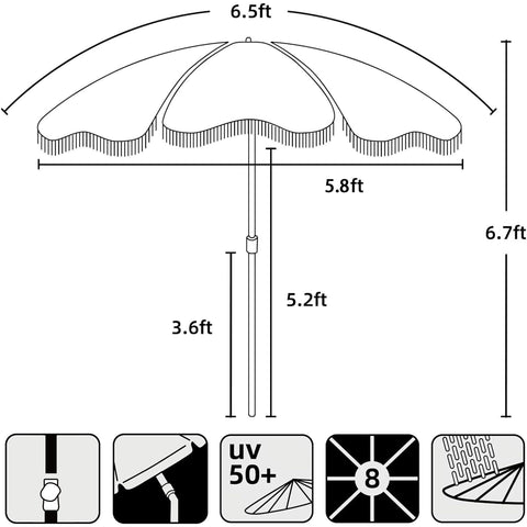 AMMSUN 6.5ft curved canopy fits patios and gardens smoothly.