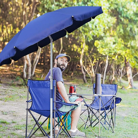 AMMSUN 6ft diameter shade covers seating area for picnics.
