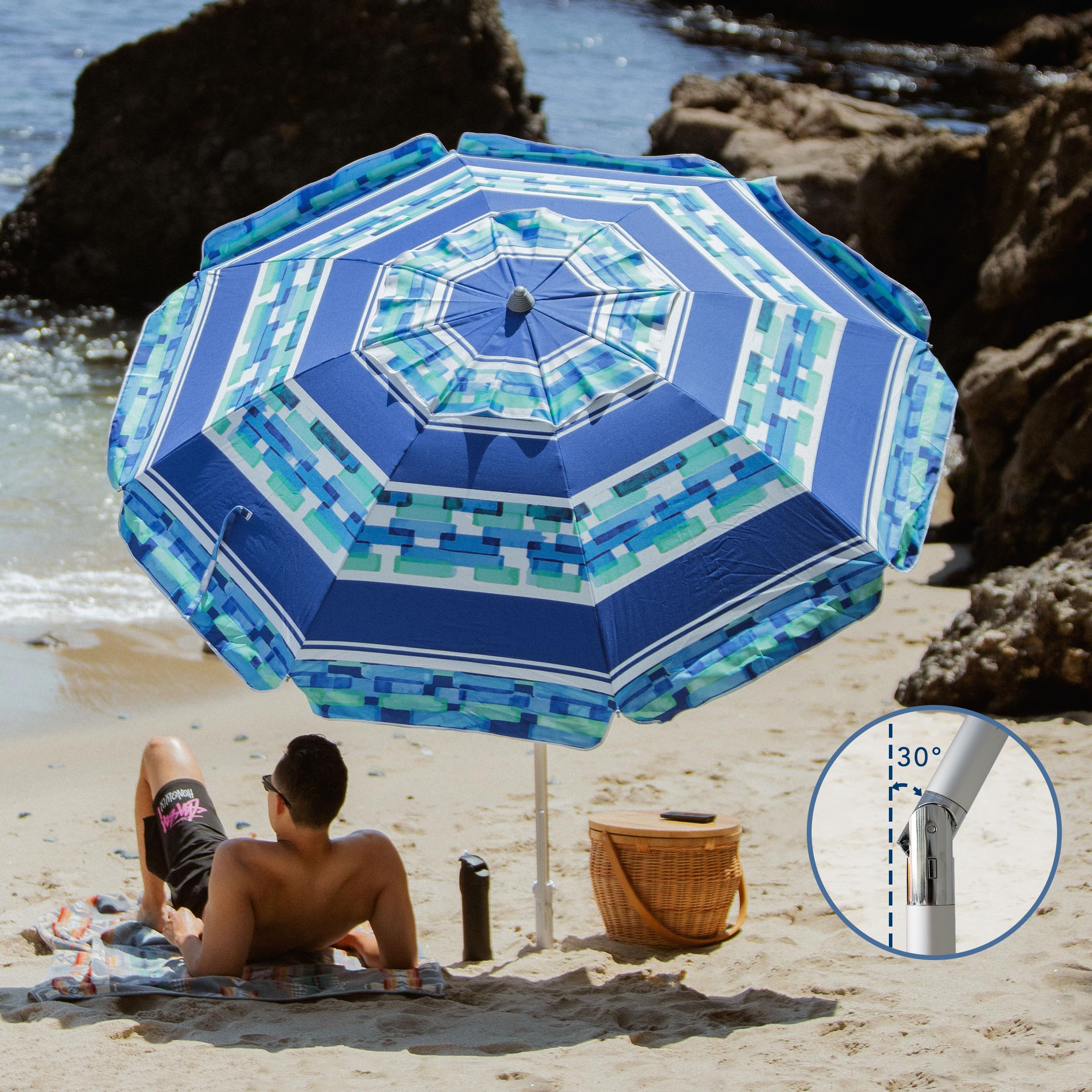 AMMSUN aluminum pole provides strong support for windy days
