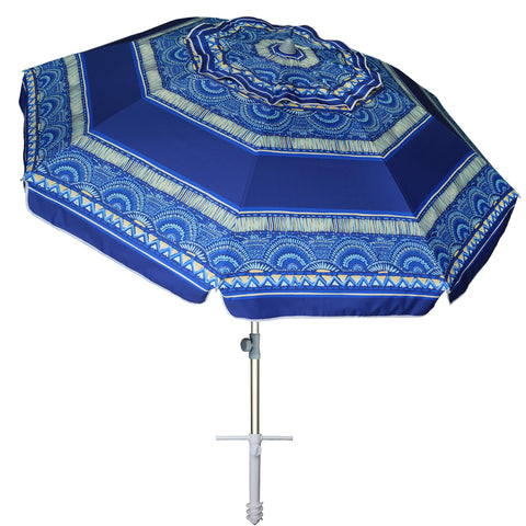 AMMSUN 7ft beach umbrella with sand anchor maintains stable shade