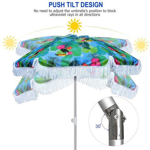 AMMSUN 8 fiberglass ribs enhance wind resistance and durable support.