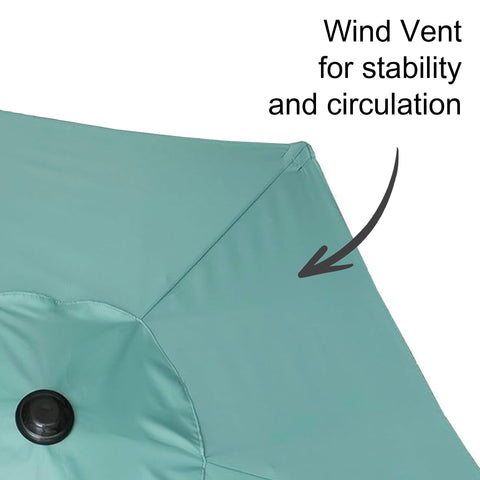 AMMSUN aqua green canopy adds stylish shade to poolside or garden spaces.